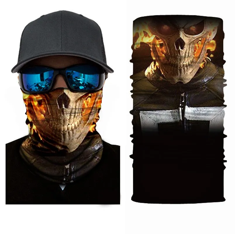 Ghost Rider Style Mask Motorcycle Biker Scarf Face Neck Bandana Ski Paintball Snood