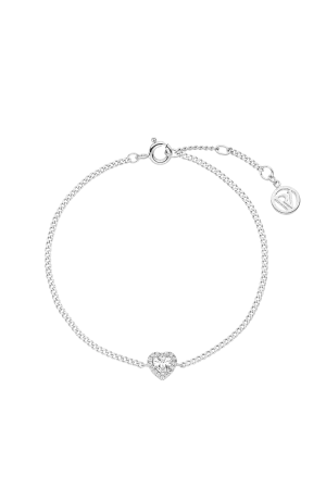 Glamorous Heart Bracelet Silver