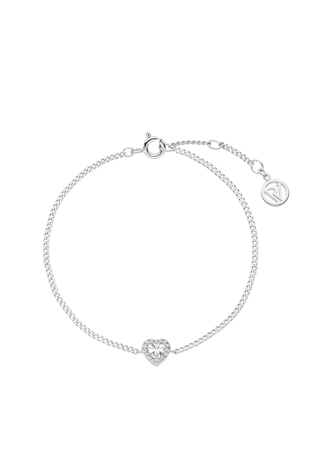 Glamorous Heart Bracelet Silver