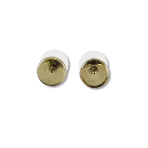 Glass Circle Studs - Brown