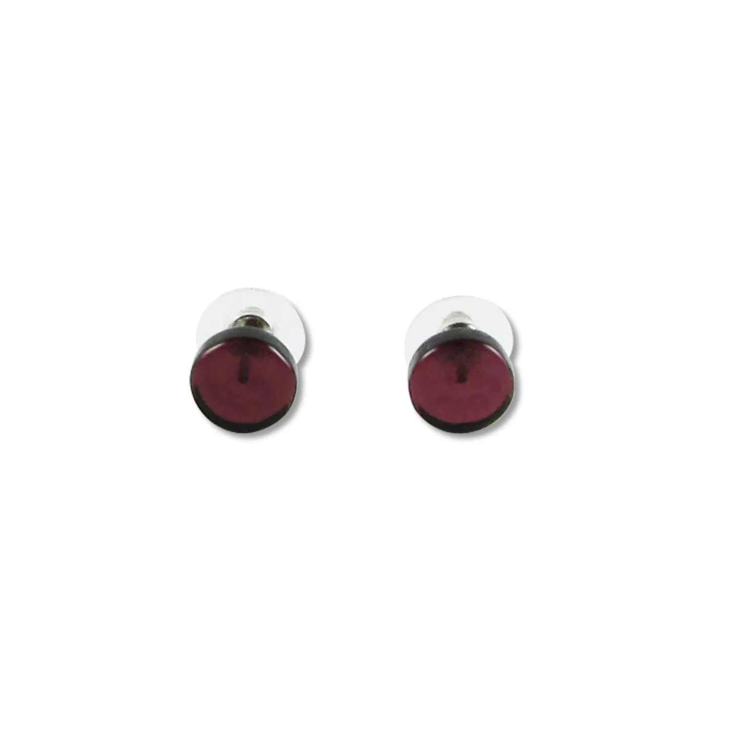 Glass Circle Studs - Brown