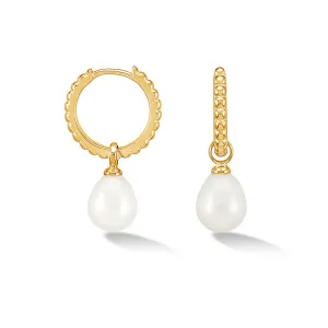 Gold & Pearl Hoop Earrings