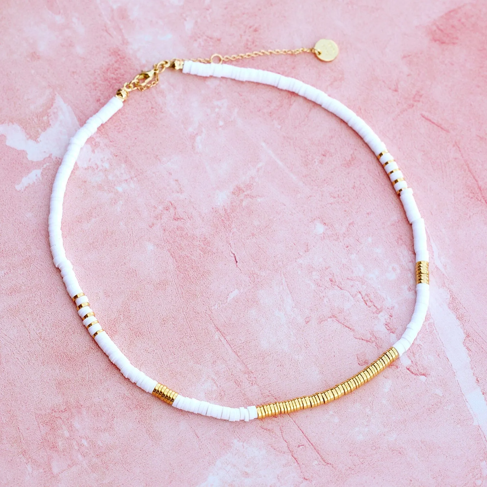 Gold & White Pisa Choker