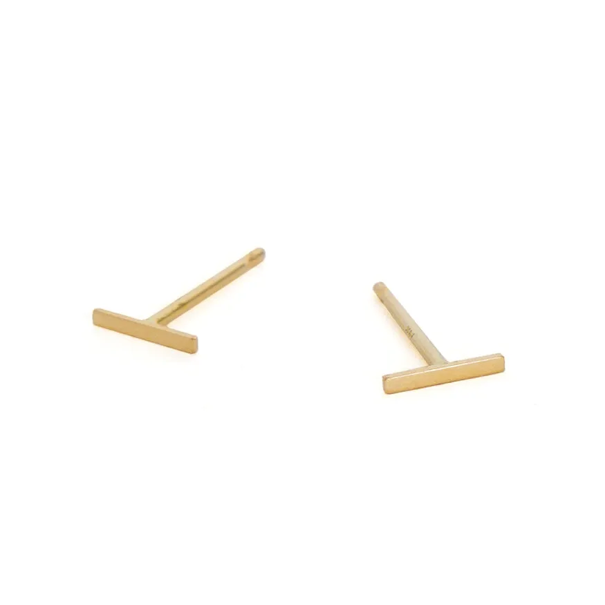 Gold Bar Stud Earring