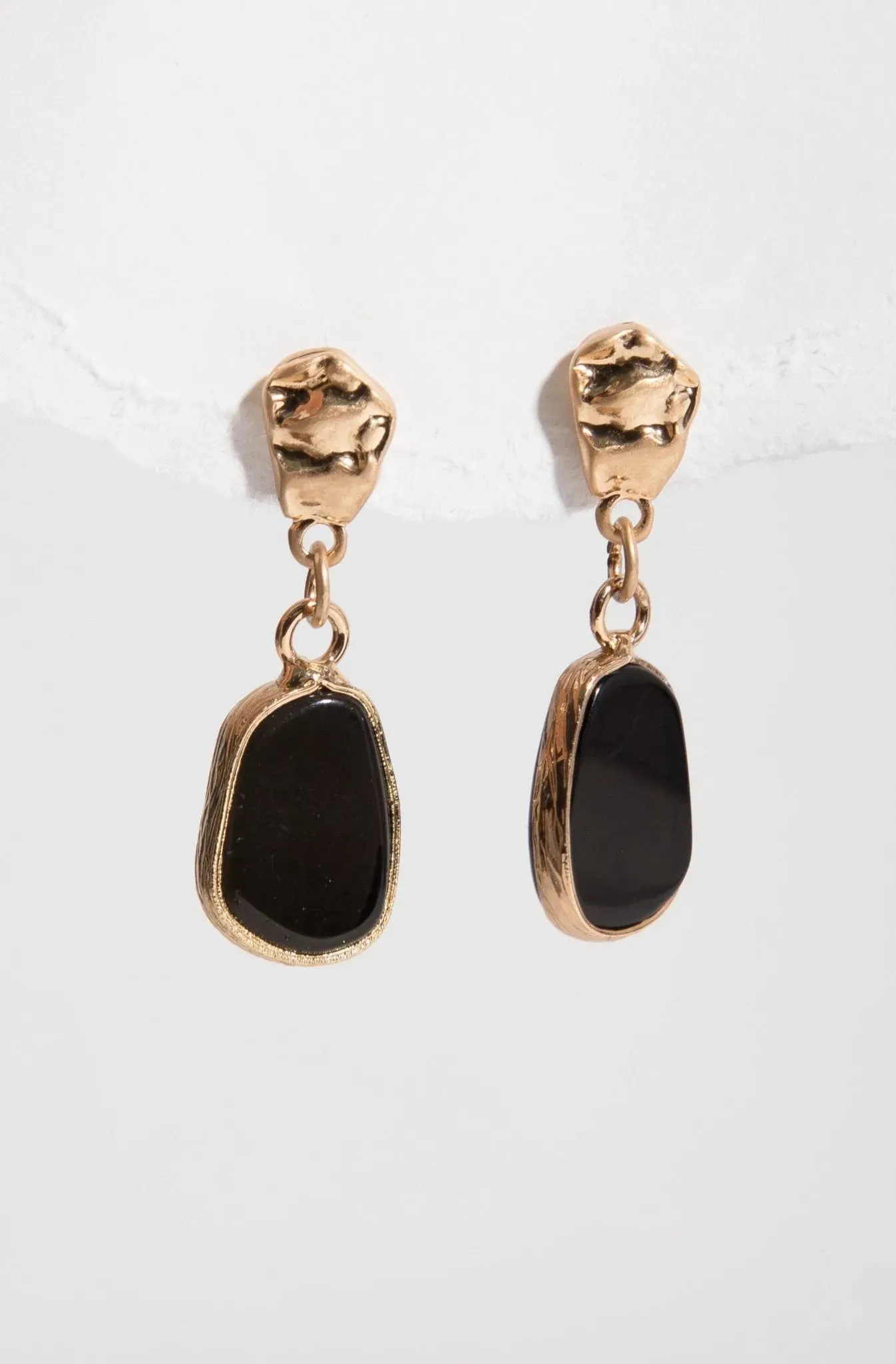 Gold Gemstone Drop Earrings