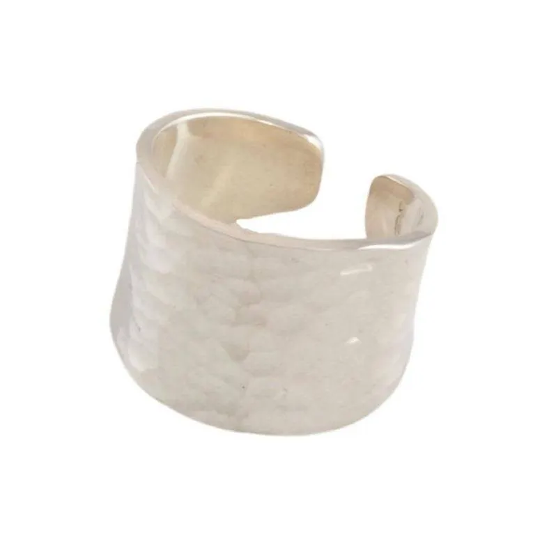 Handmade Hammered Sterling Silver Cuff Ring