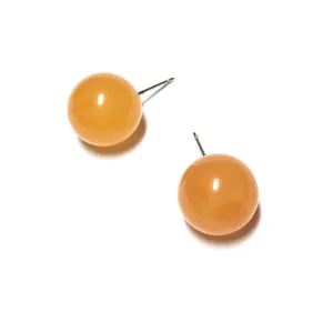 Honey Amber Yellow Marbled Lucite Stud Earrings