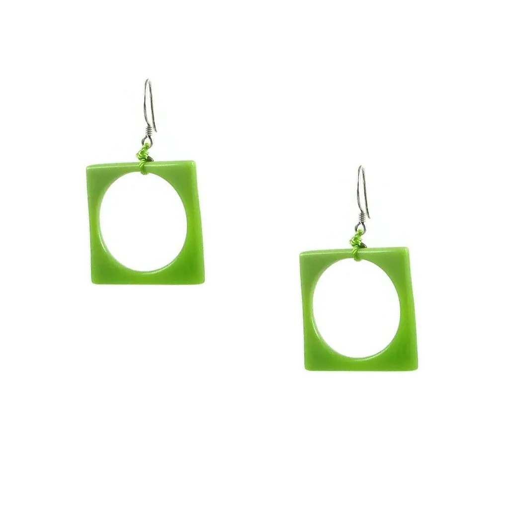 Hoyo Glass Earrings - Green