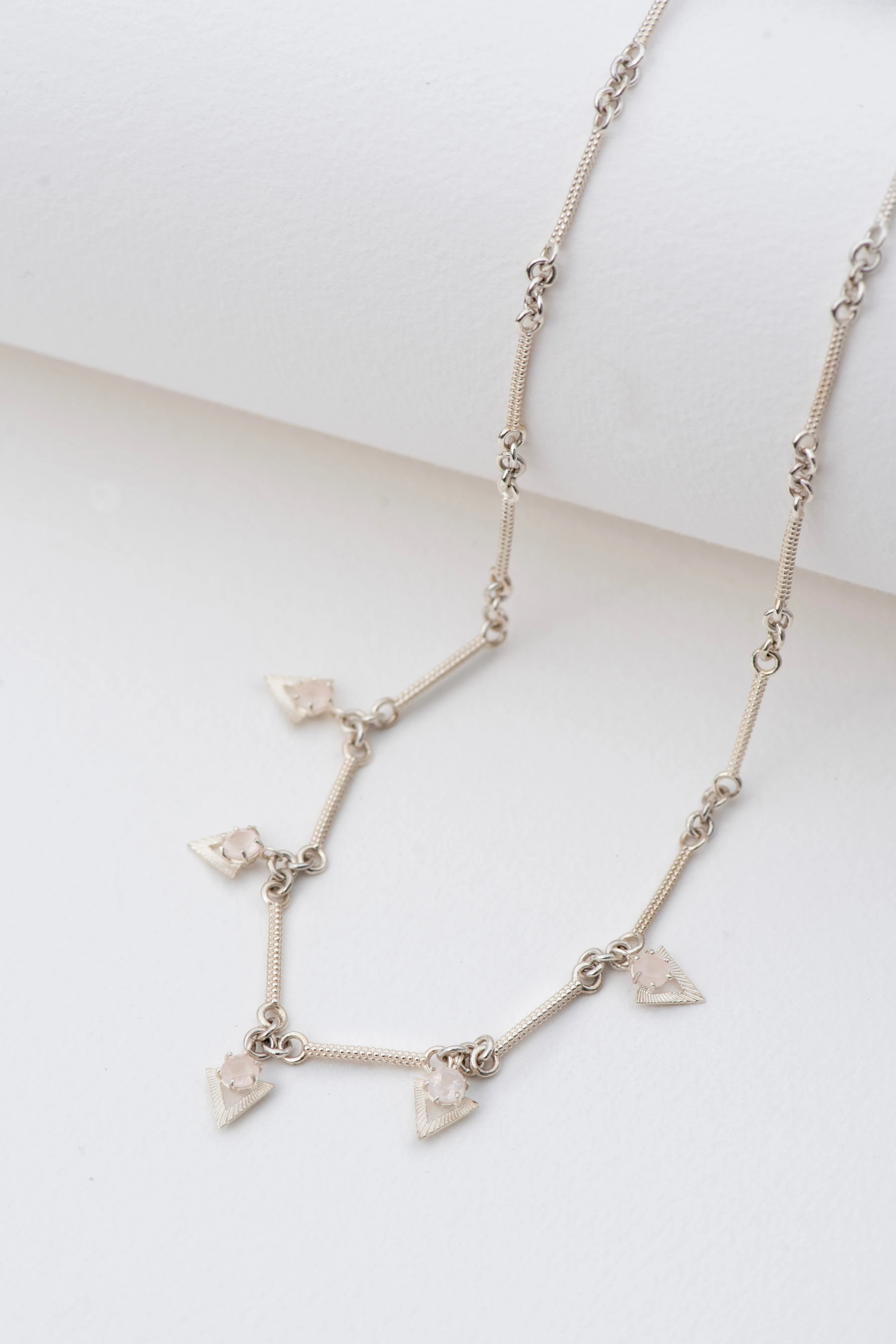 Hyacinth Necklace with Rose Quartz | Sterling Silver