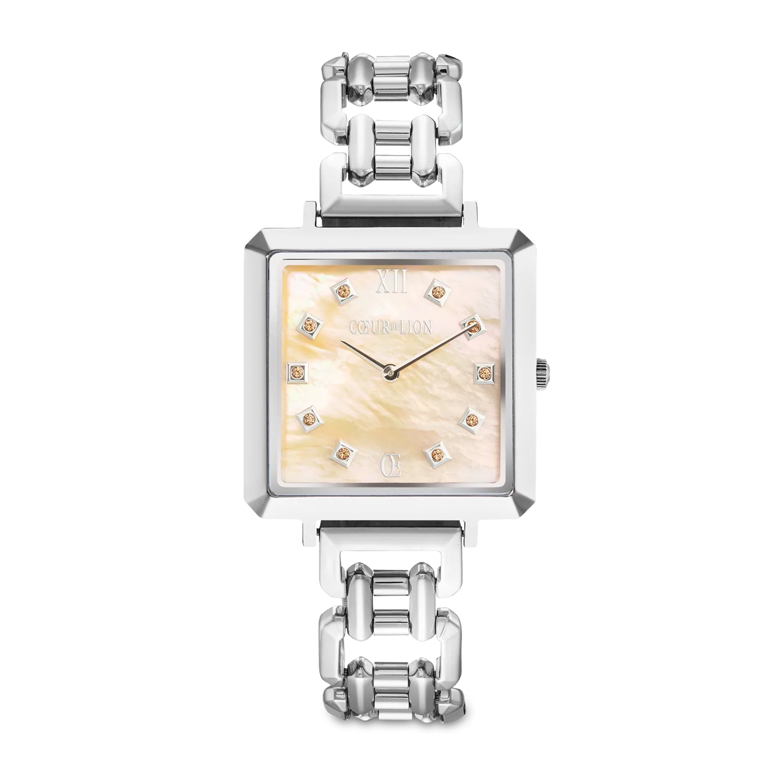 Iconic Cube Statement watch Apricot Crush Silver