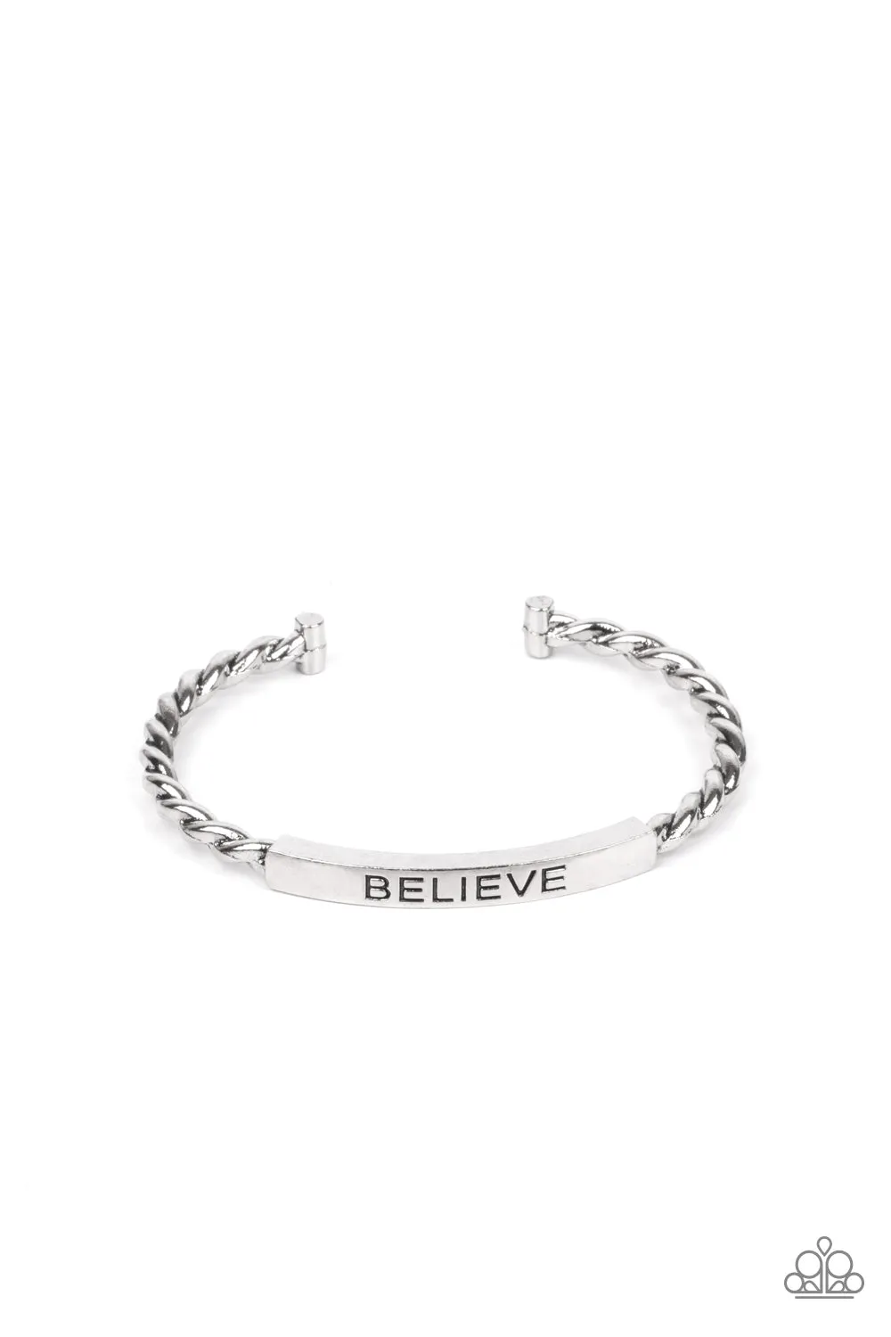 Keep Calm and Believe - Silver Bracelet - Paparazzi Accessories