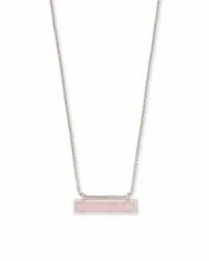 Kendra Scott Leanor Necklace in Silver with Rose Quartz