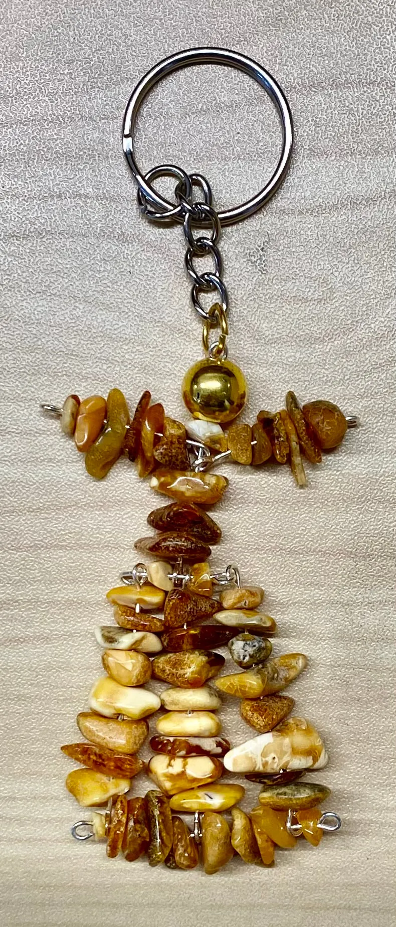 Key chain of natural amber stones (2215)