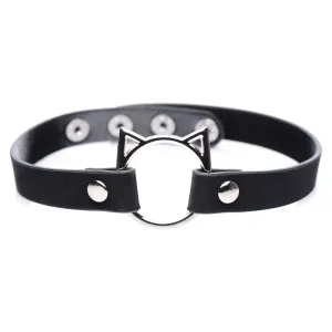 Kinky Kitty Ring Slim Choker - Black