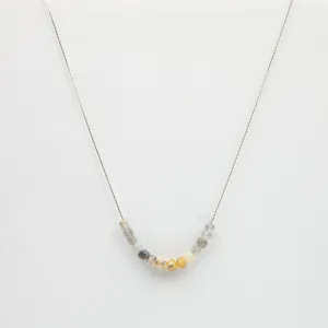 Labradorite & Yellow Opal Adjustable Slide Chain Gemstone Necklace