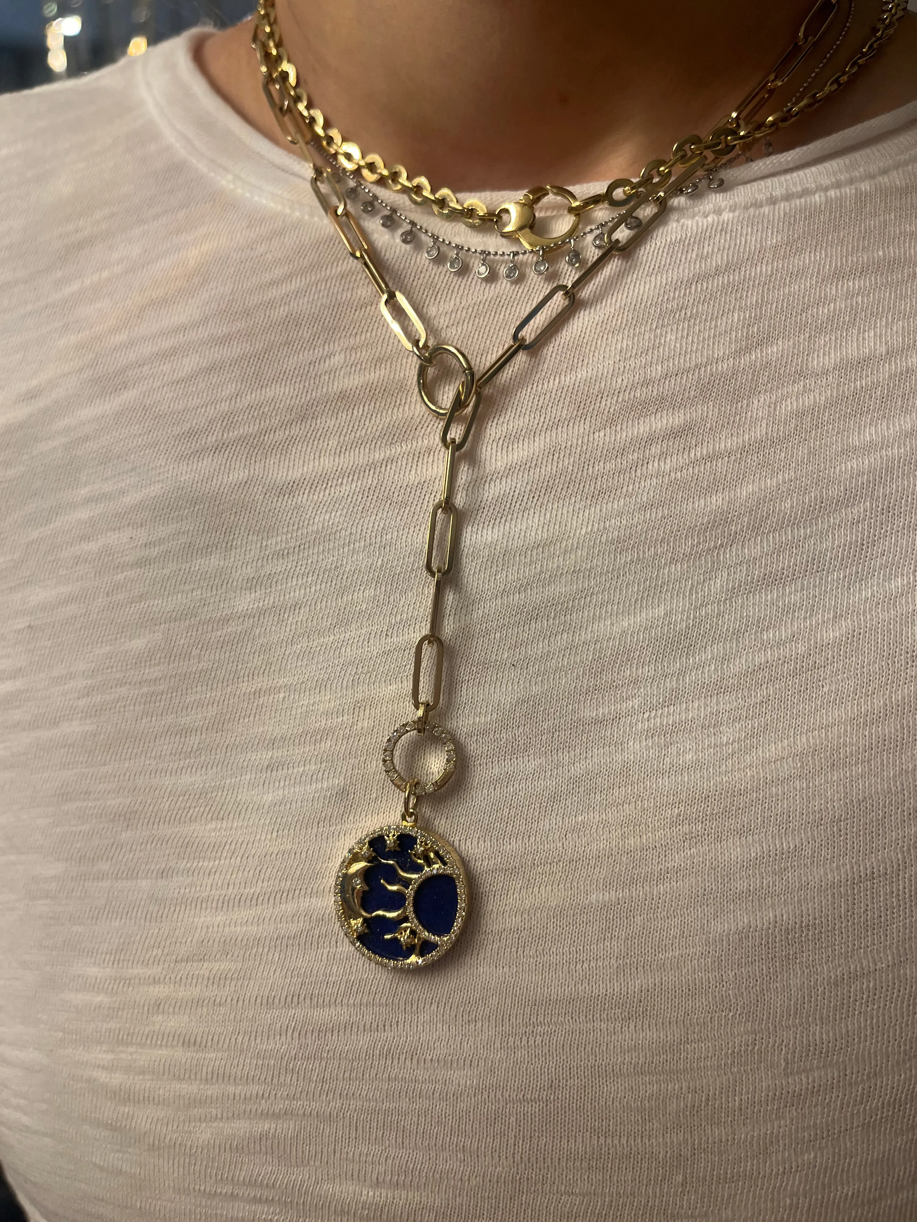 Lapis & Onyx Gold Celestial Charm