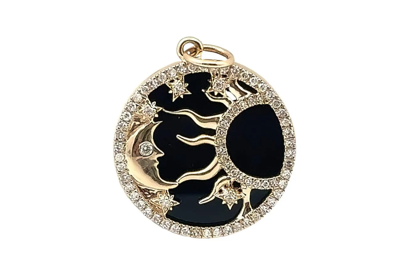 Lapis & Onyx Gold Celestial Charm