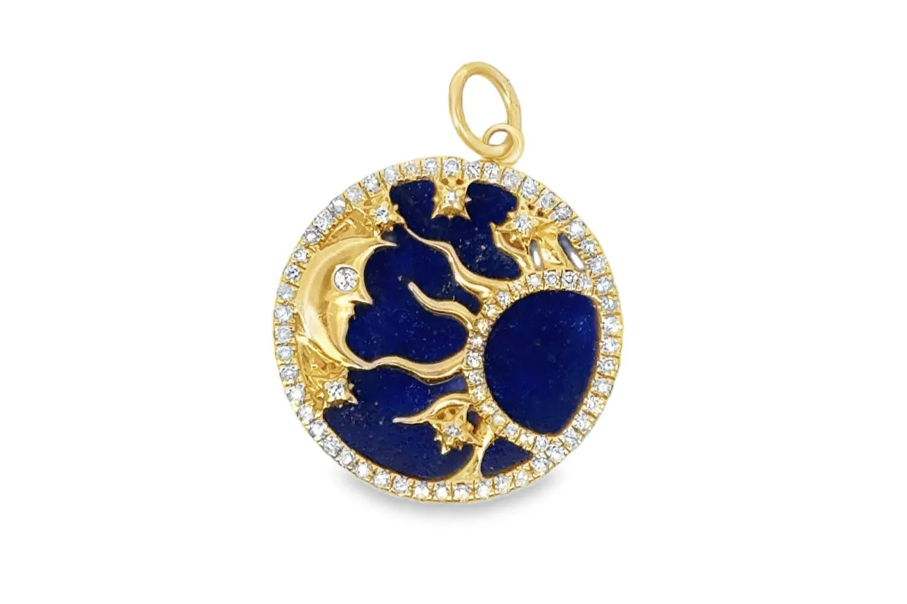 Lapis & Onyx Gold Celestial Charm