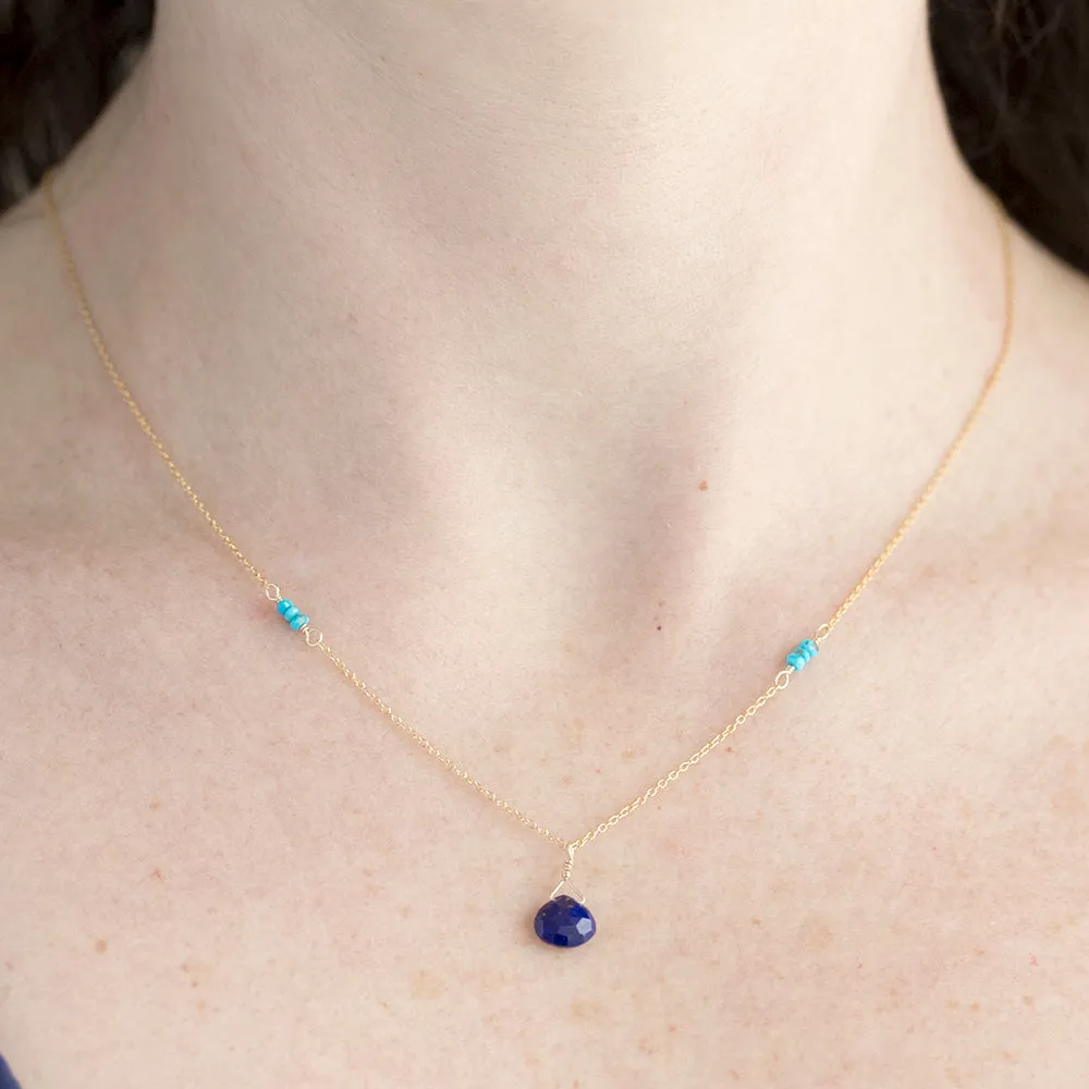 Lapis Lazuli Necklace With Turquoise Details