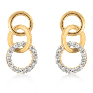 Leola Gold Triplet Circle CZ Earrings | 0.5ct