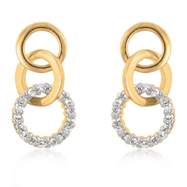 Leola Silver Triplet Circle CZ Earrings | 0.5ct