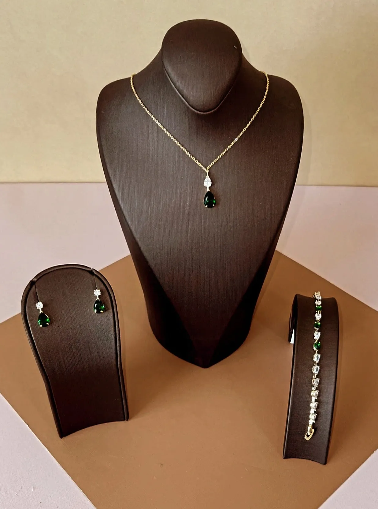 LILIT-EMERALD Swarovski Jewelry Set with Necklace, Bracelet, Drop Earrings *FINAL SALE*