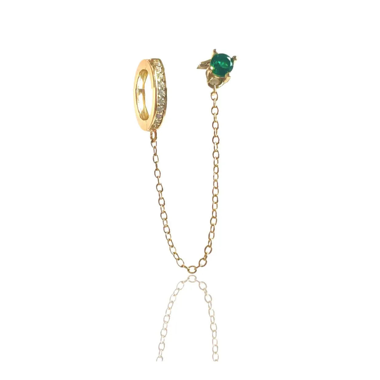 Lilou Emerald Chain Drop Earring