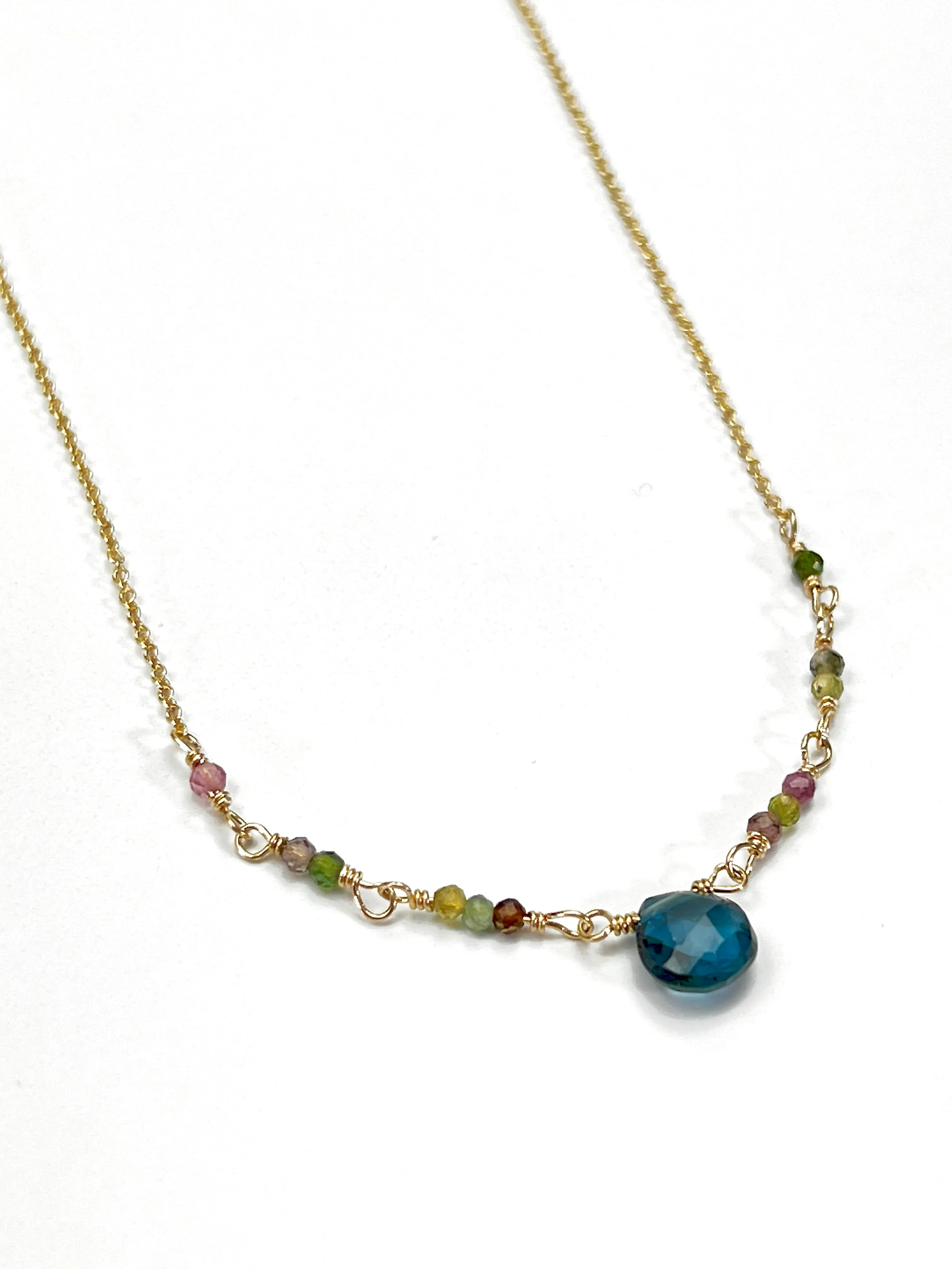 London Blue Topaz & Mixed Tourmaline New Band Necklace