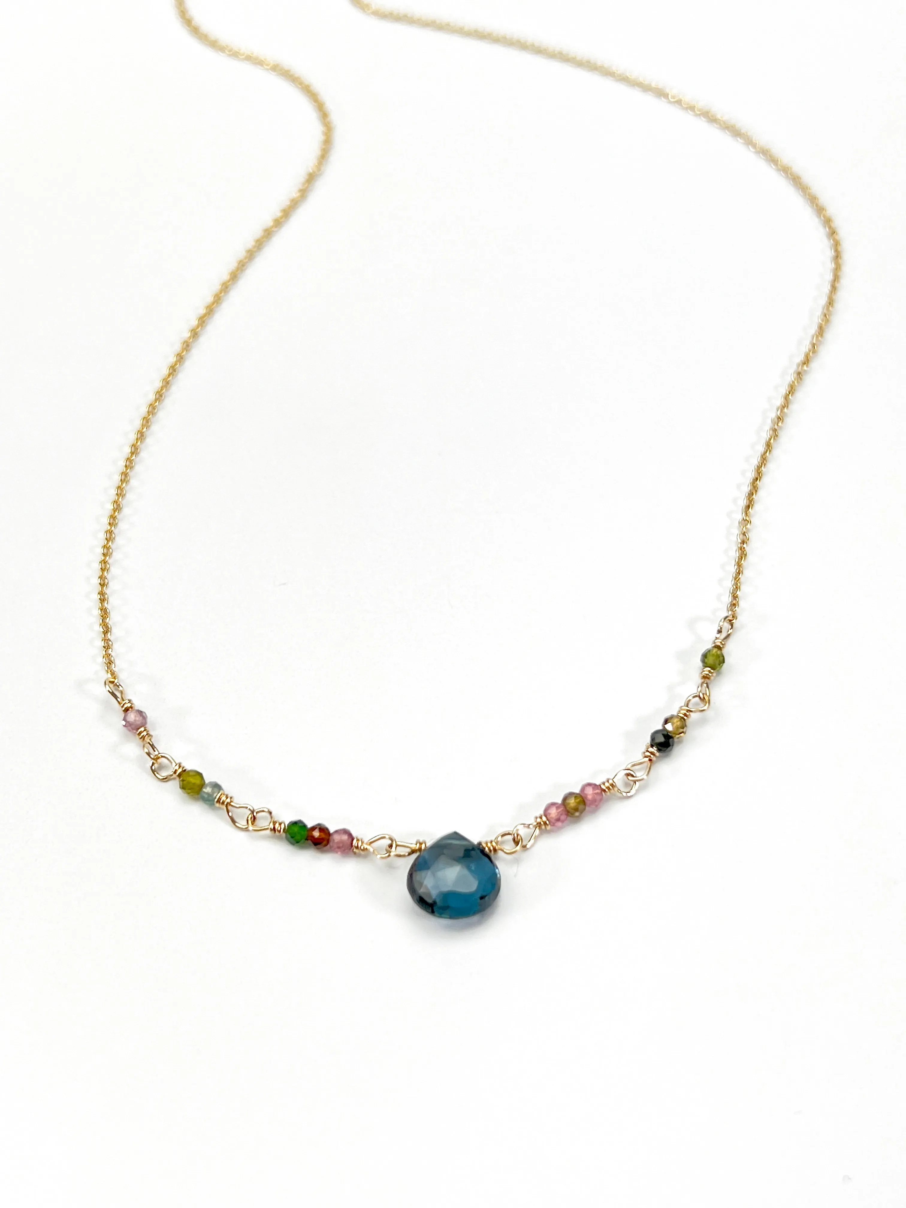 London Blue Topaz & Mixed Tourmaline New Band Necklace