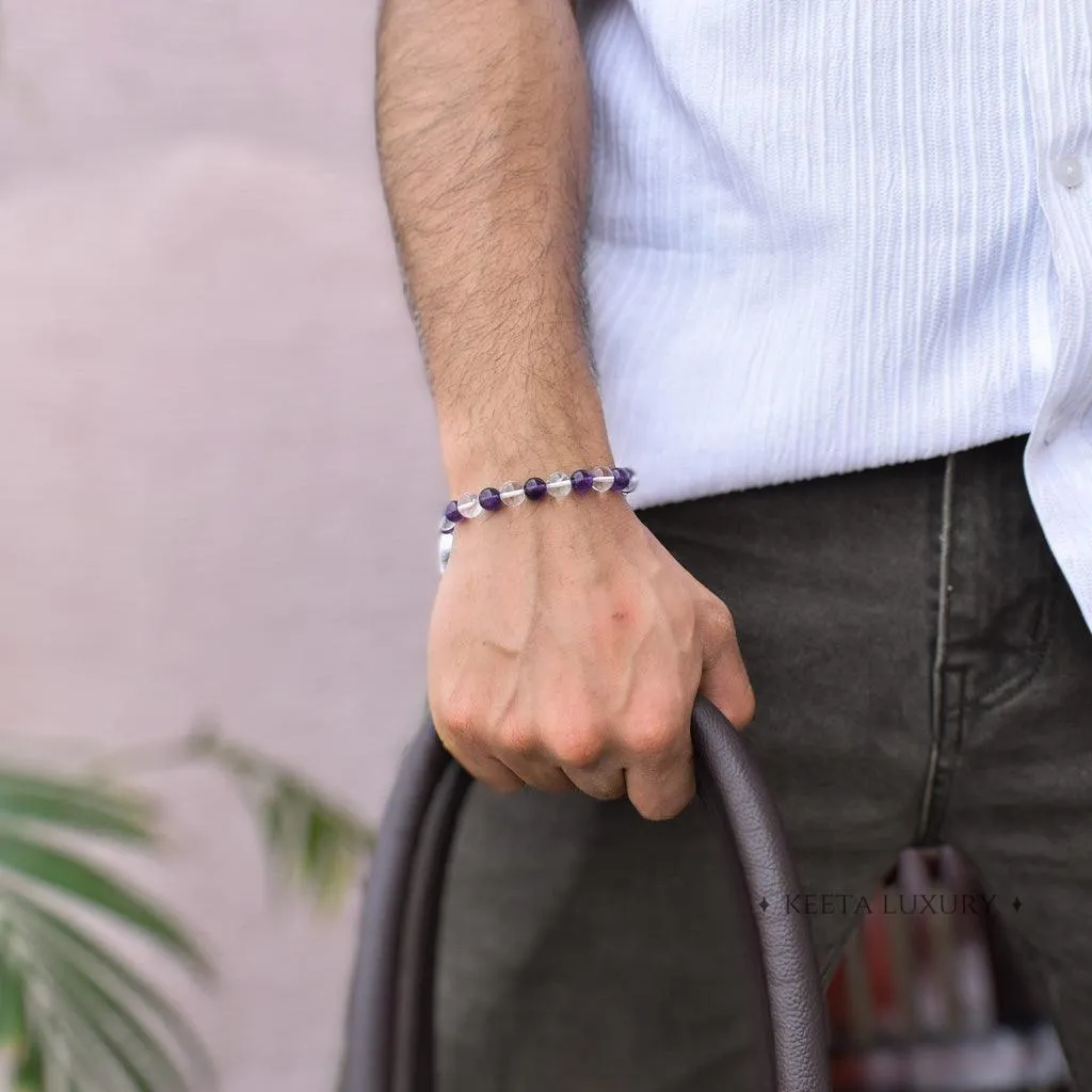 Love - Amethyst & Clear Quartz Bracelets