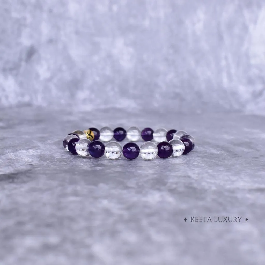 Love - Amethyst & Clear Quartz Bracelets