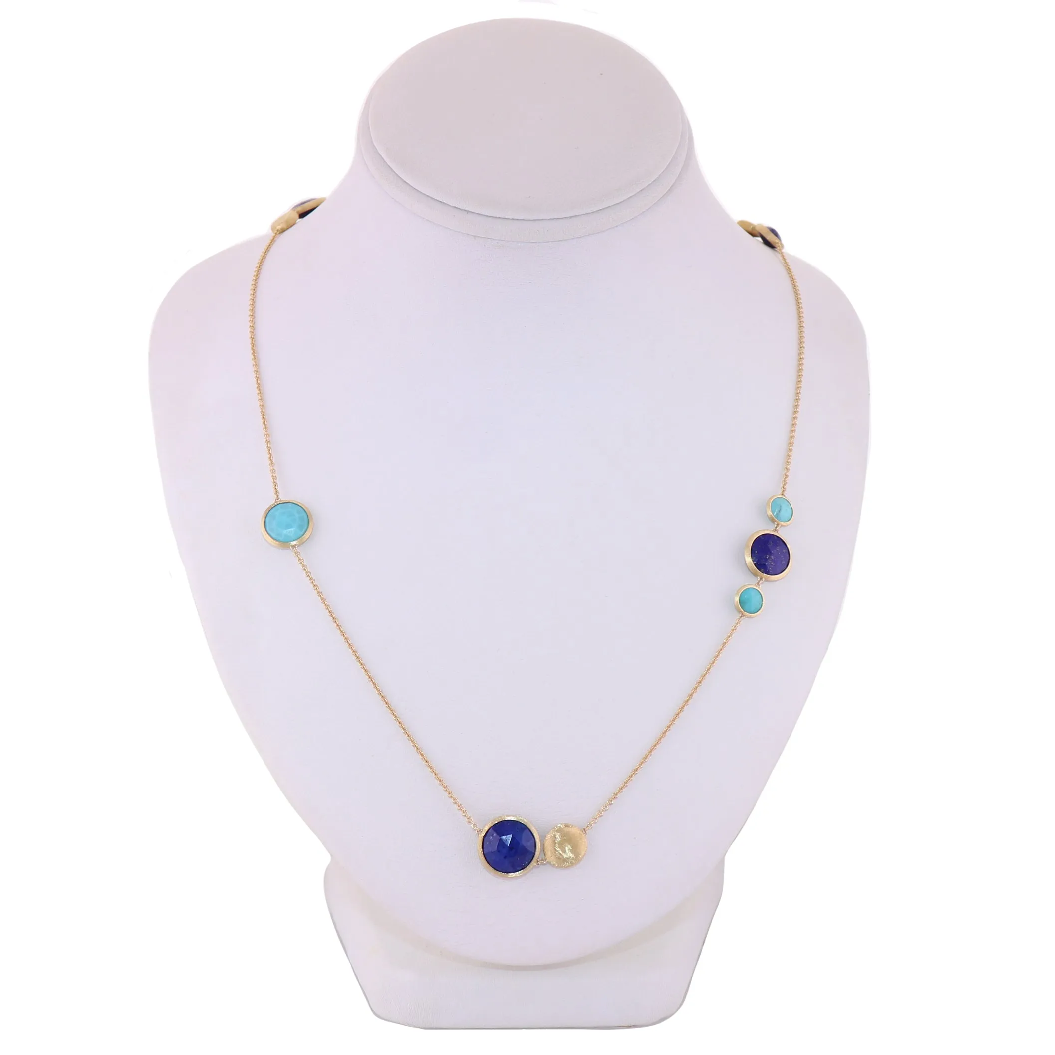 Marco Bicego 18k Yellow Gold Jaipur Collection Lapis & Turquoise 36" Necklace