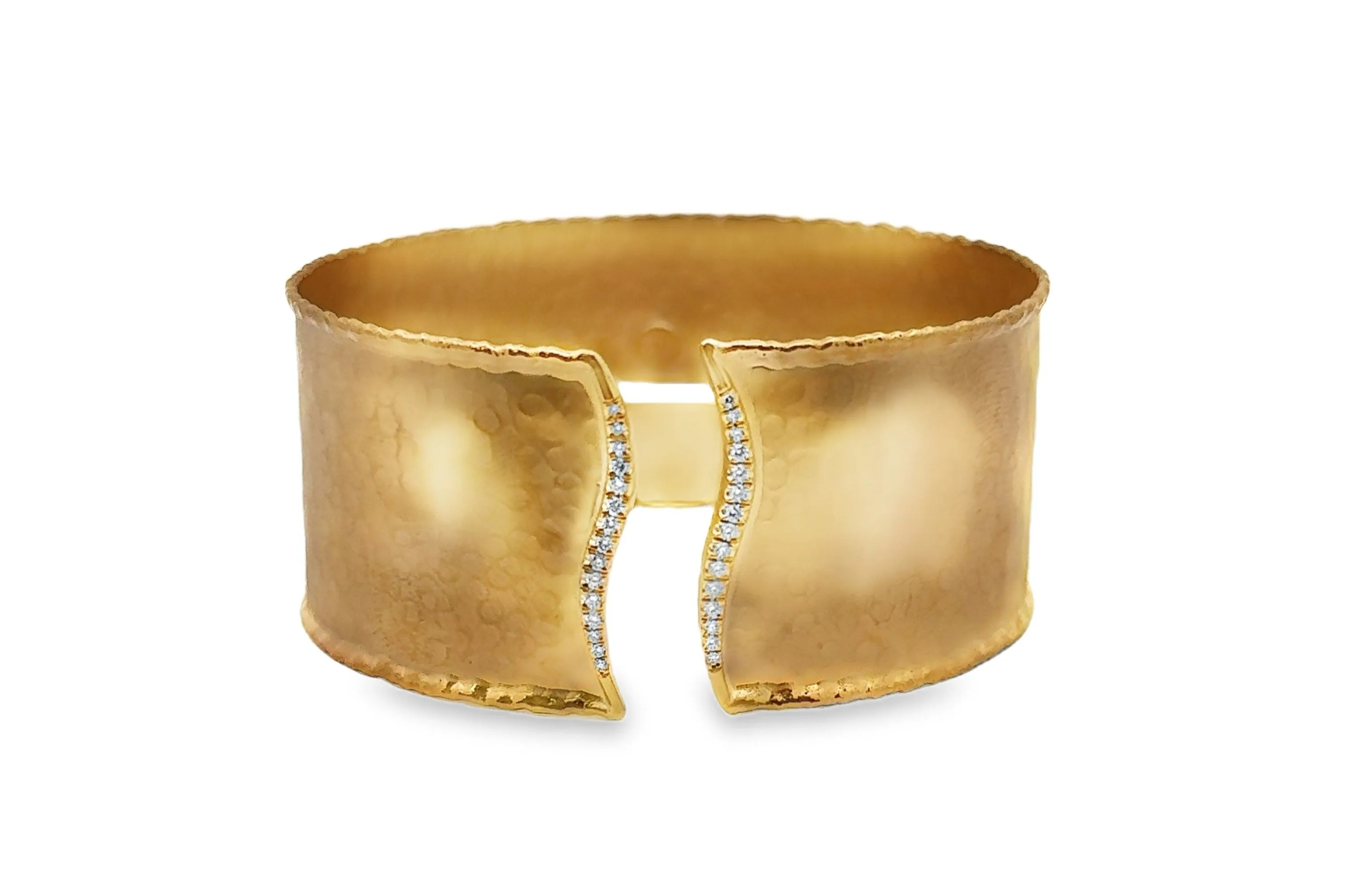 Marika Satin Finish Wave Diamond Cuff Bracelet