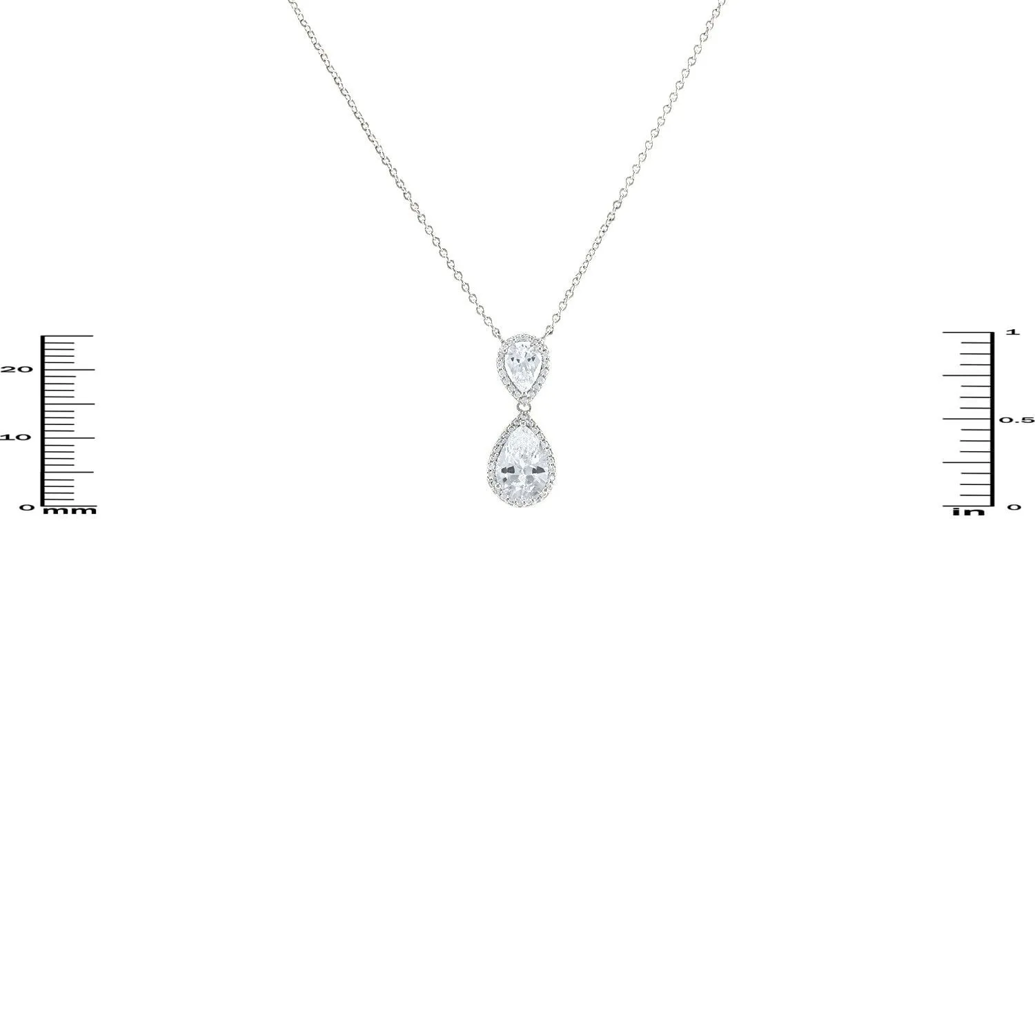 Melba Clear Pear Drop Halo Pendant | 25mm