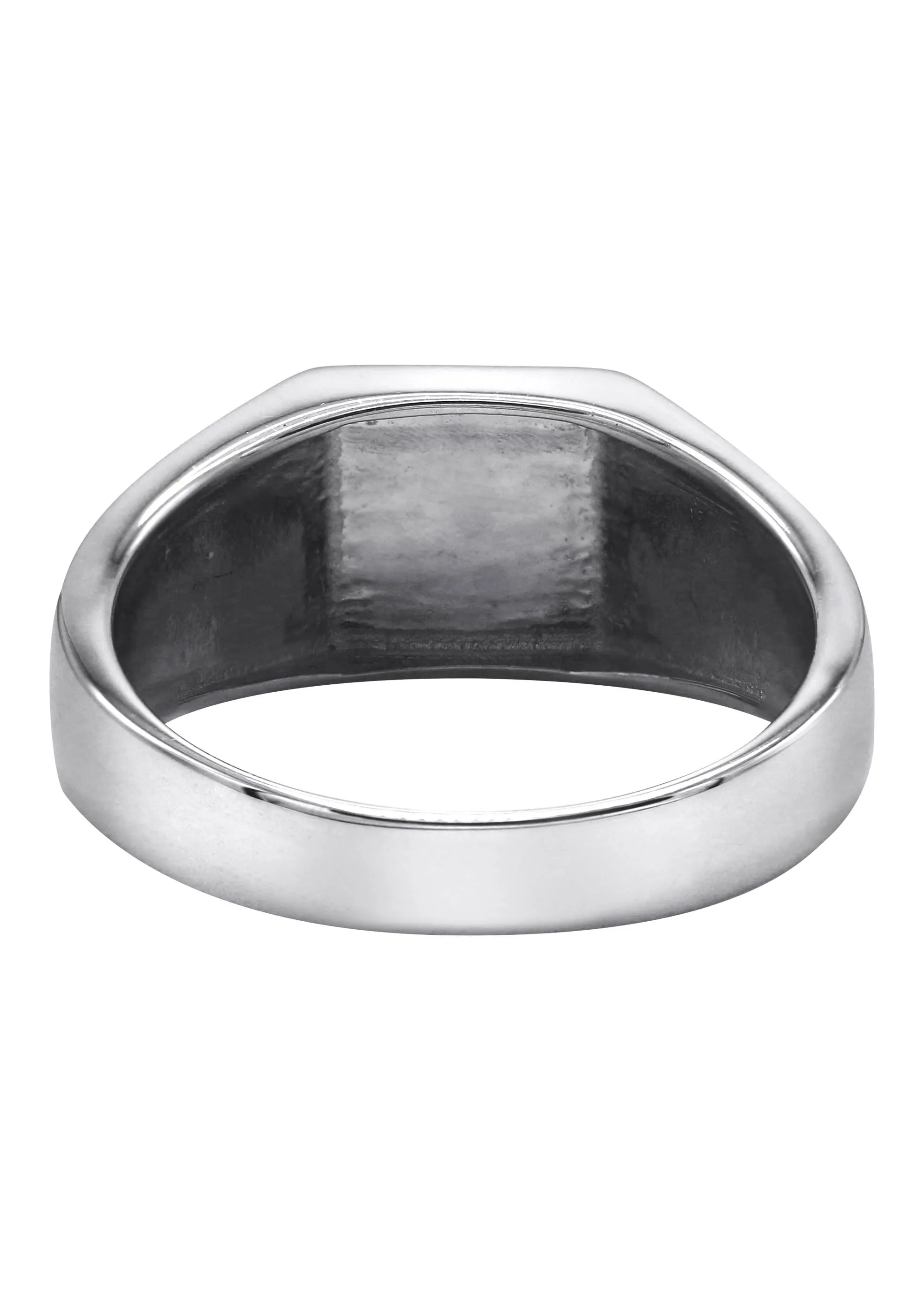 Mens Silver Cross Signet Ring | Appx 4.2 Grams