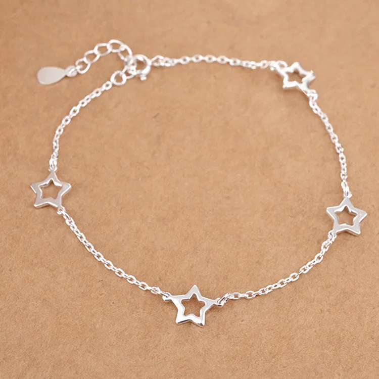 Minimalist Hollow Star Literary Charm Bracelet