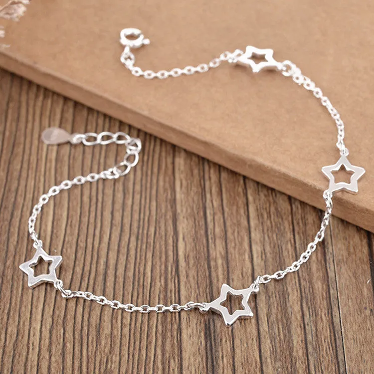 Minimalist Hollow Star Literary Charm Bracelet