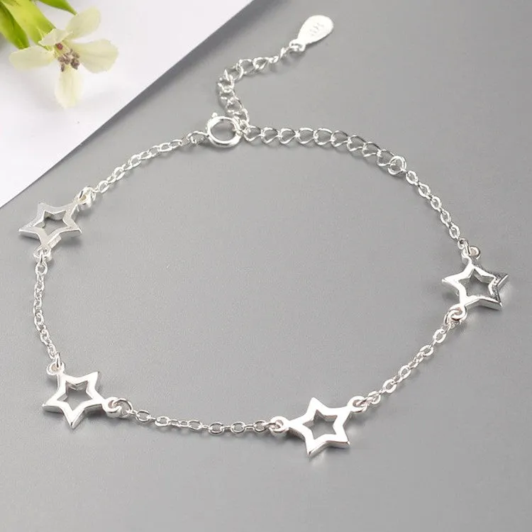 Minimalist Hollow Star Literary Charm Bracelet