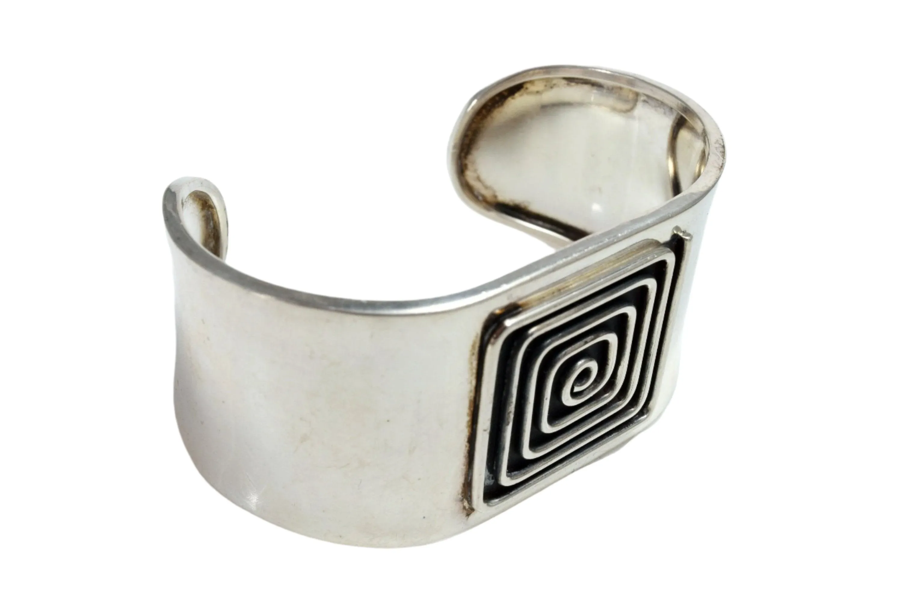 Modern Maze Design Sterling Cuff by Mexican Designer