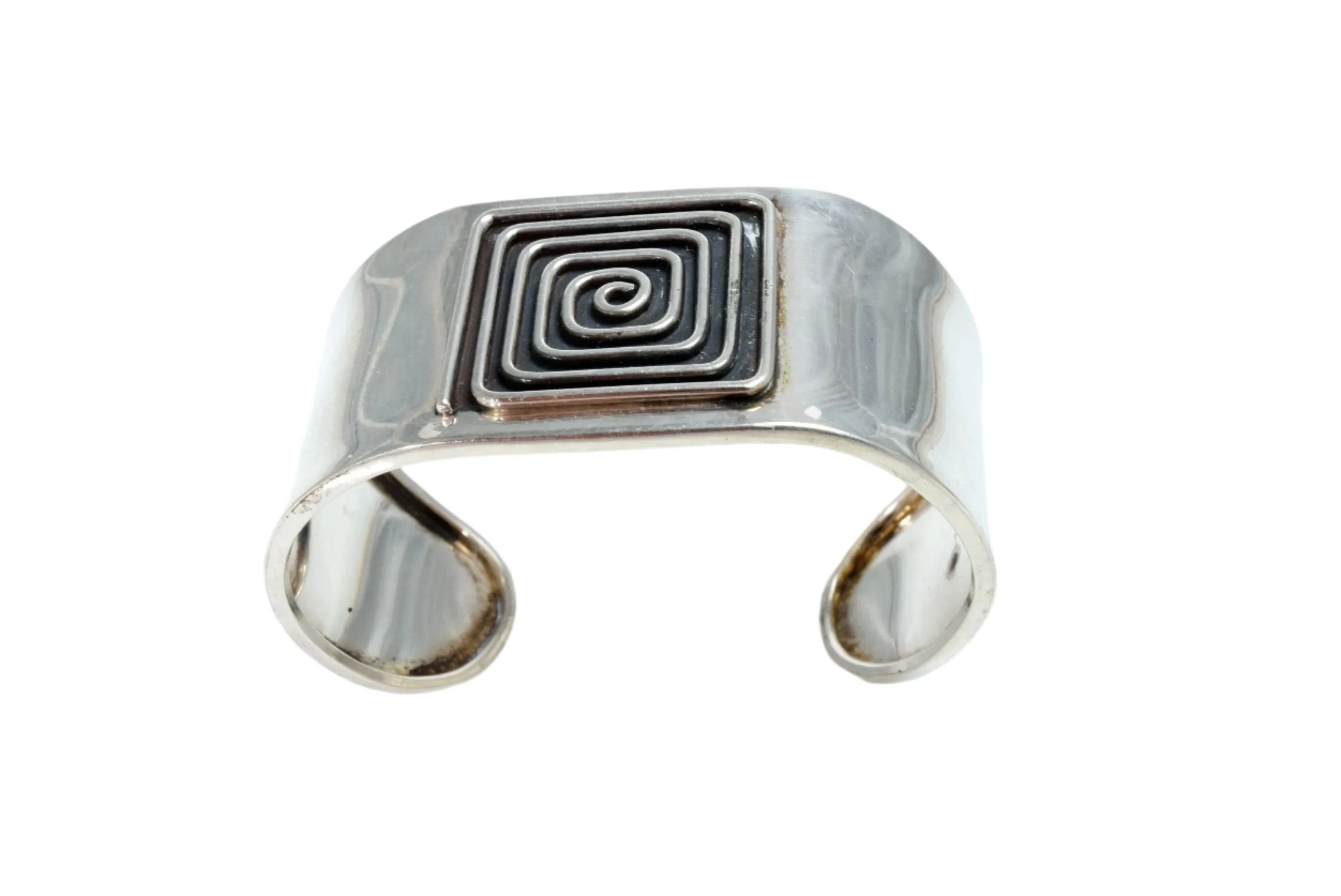 Modern Maze Design Sterling Cuff by Mexican Designer