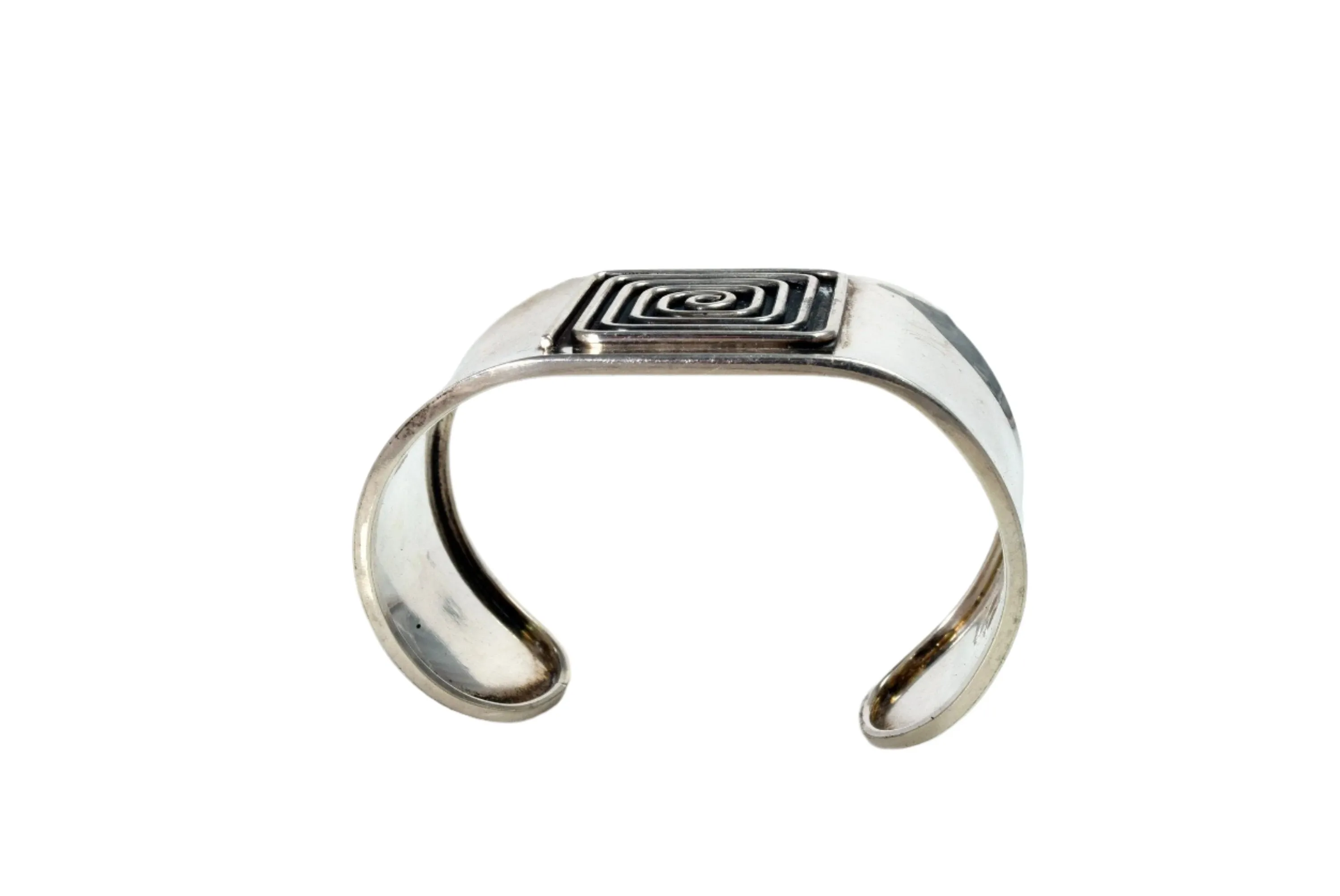 Modern Maze Design Sterling Cuff by Mexican Designer