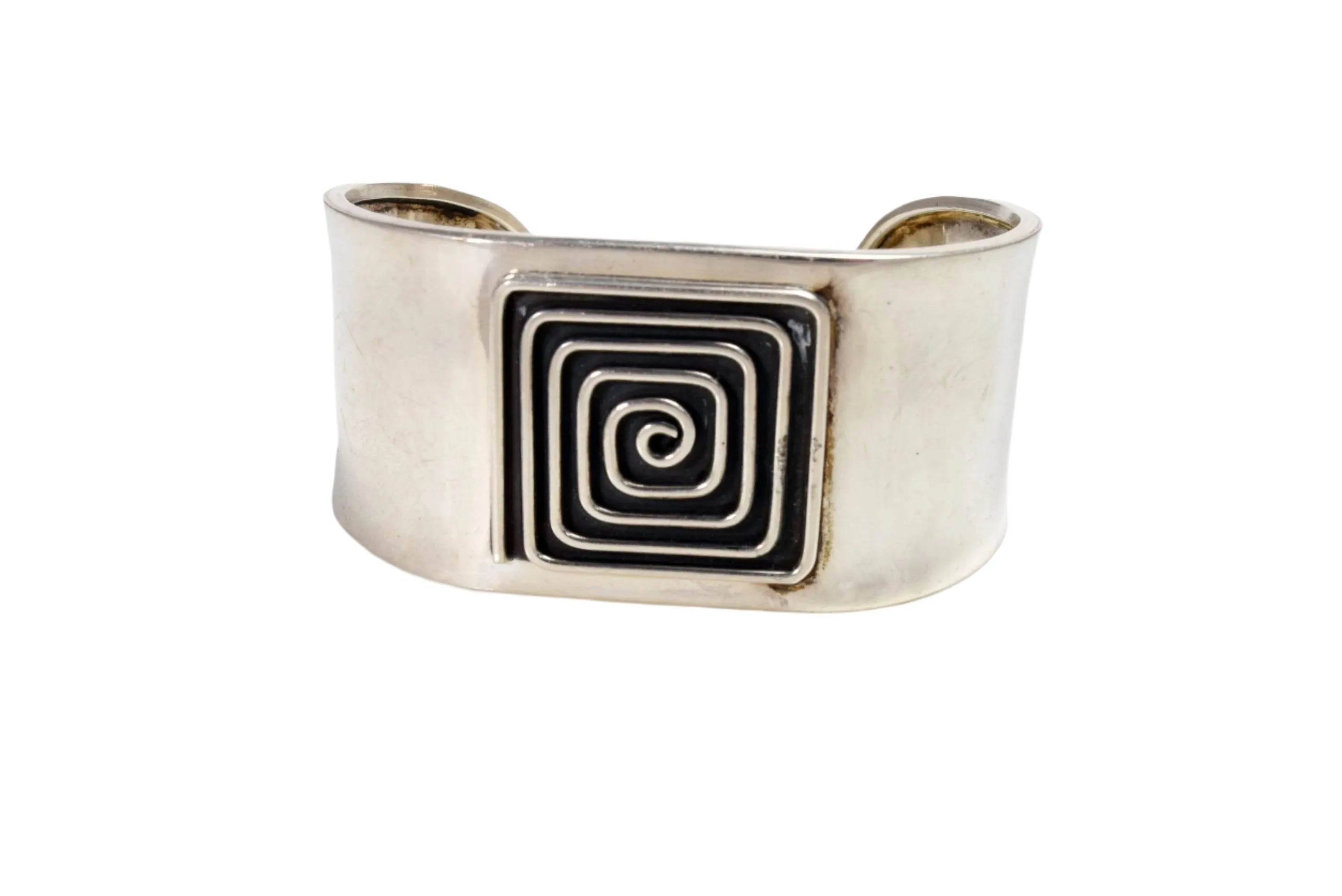 Modern Maze Design Sterling Cuff by Mexican Designer