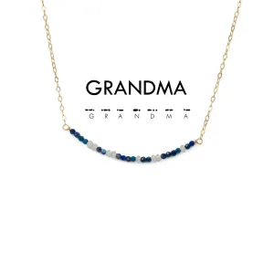 Morse Code Dainty Stone Necklace // Grandma