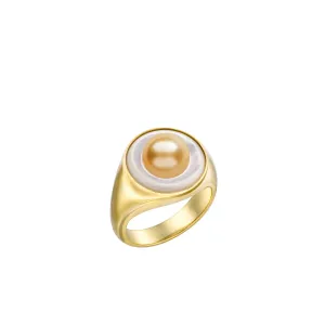 Mother of Pearl Signet Ring