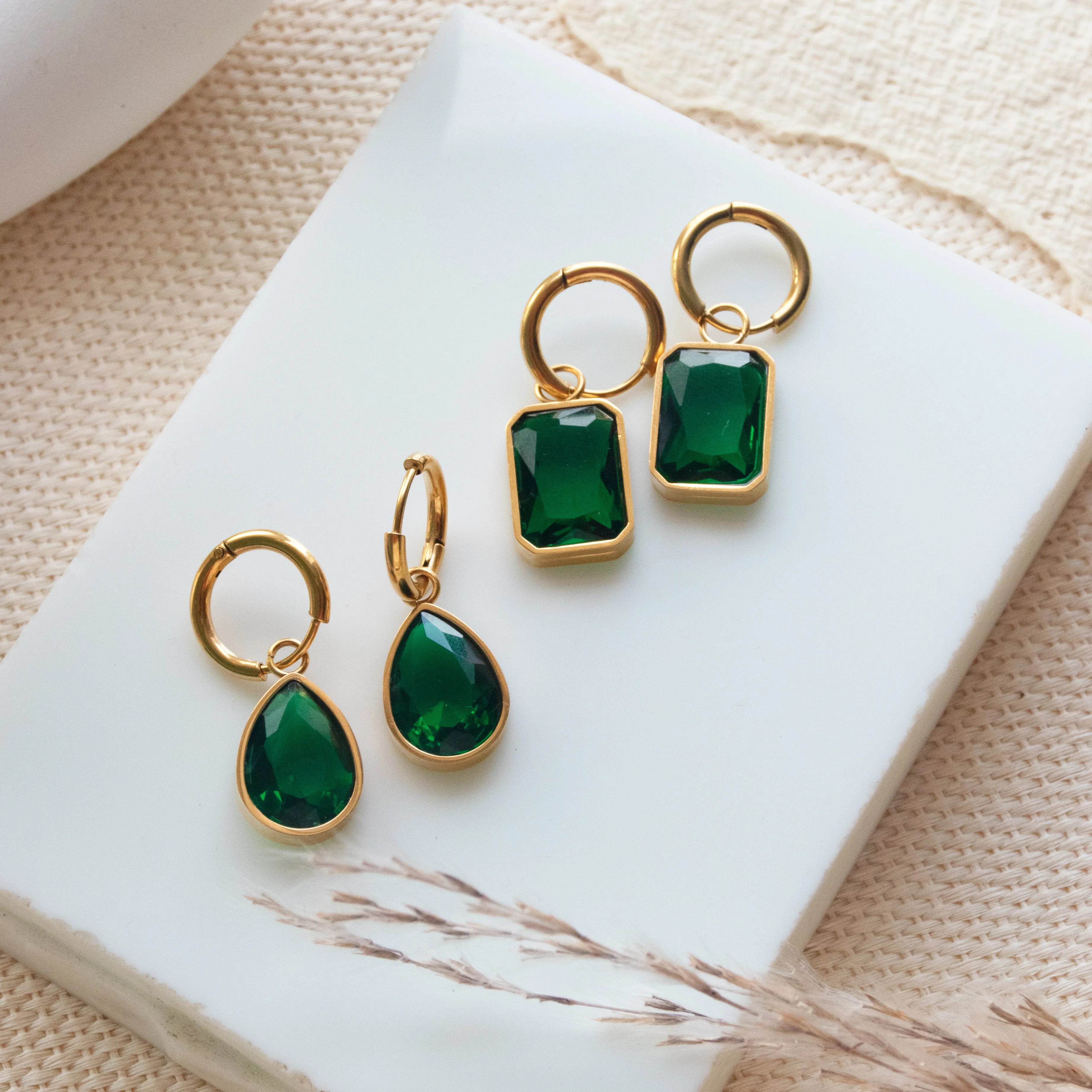 Mystical Emerald Drop Earrings