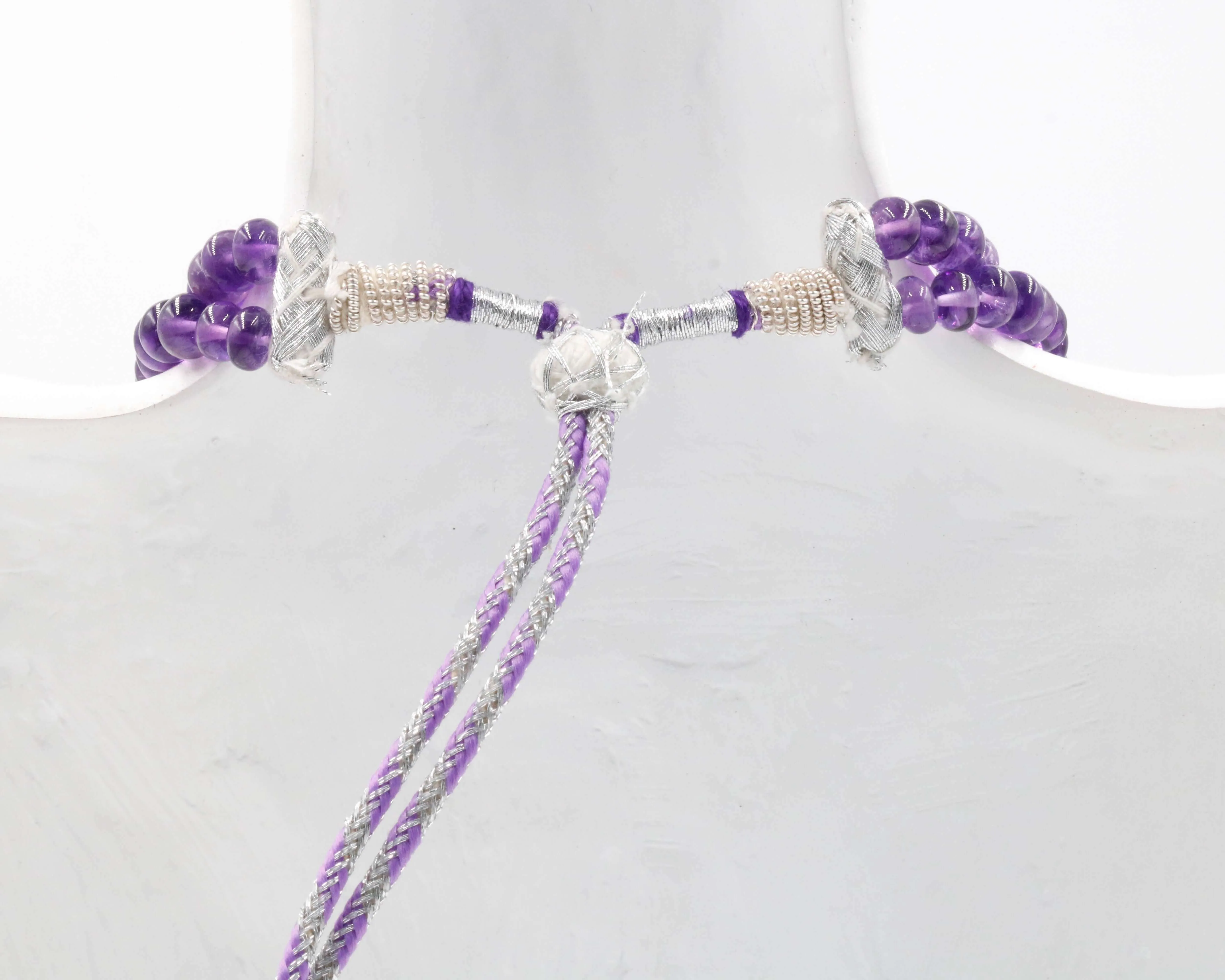 Natural Amethyst Quartz Multi-Strand Oval Beaded Necklace Amethyst Necklace Quartz Necklace Amethyst Quartz Necklace SKU 6142805