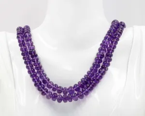 Natural Amethyst Quartz Multi-Strand Oval Beaded Necklace Amethyst Necklace Quartz Necklace Amethyst Quartz Necklace SKU 6142805