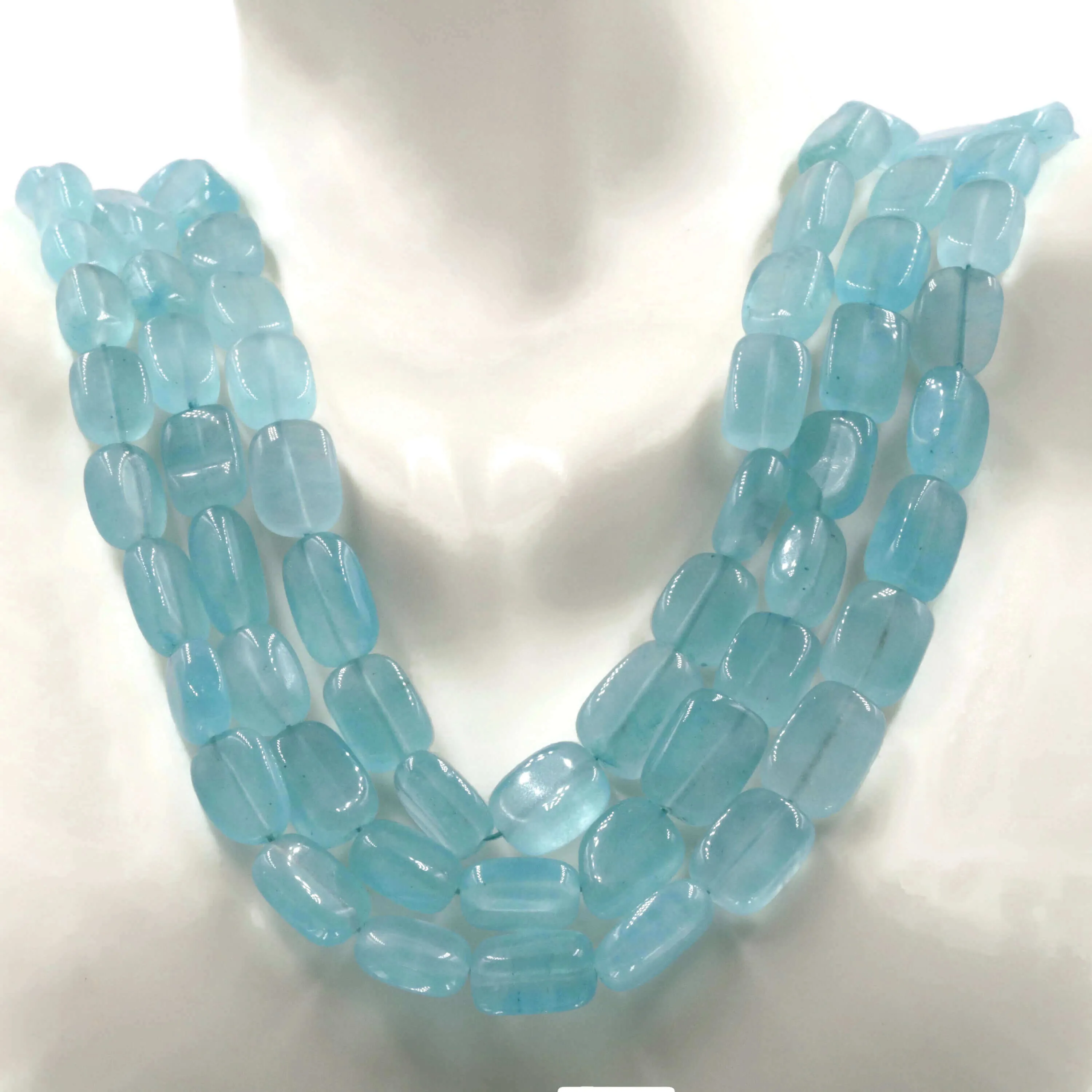 Natural Blue Quartz gemstone Necklace Blue Quartz stone Necklace Quartz Beads SKU:6142683 6142684