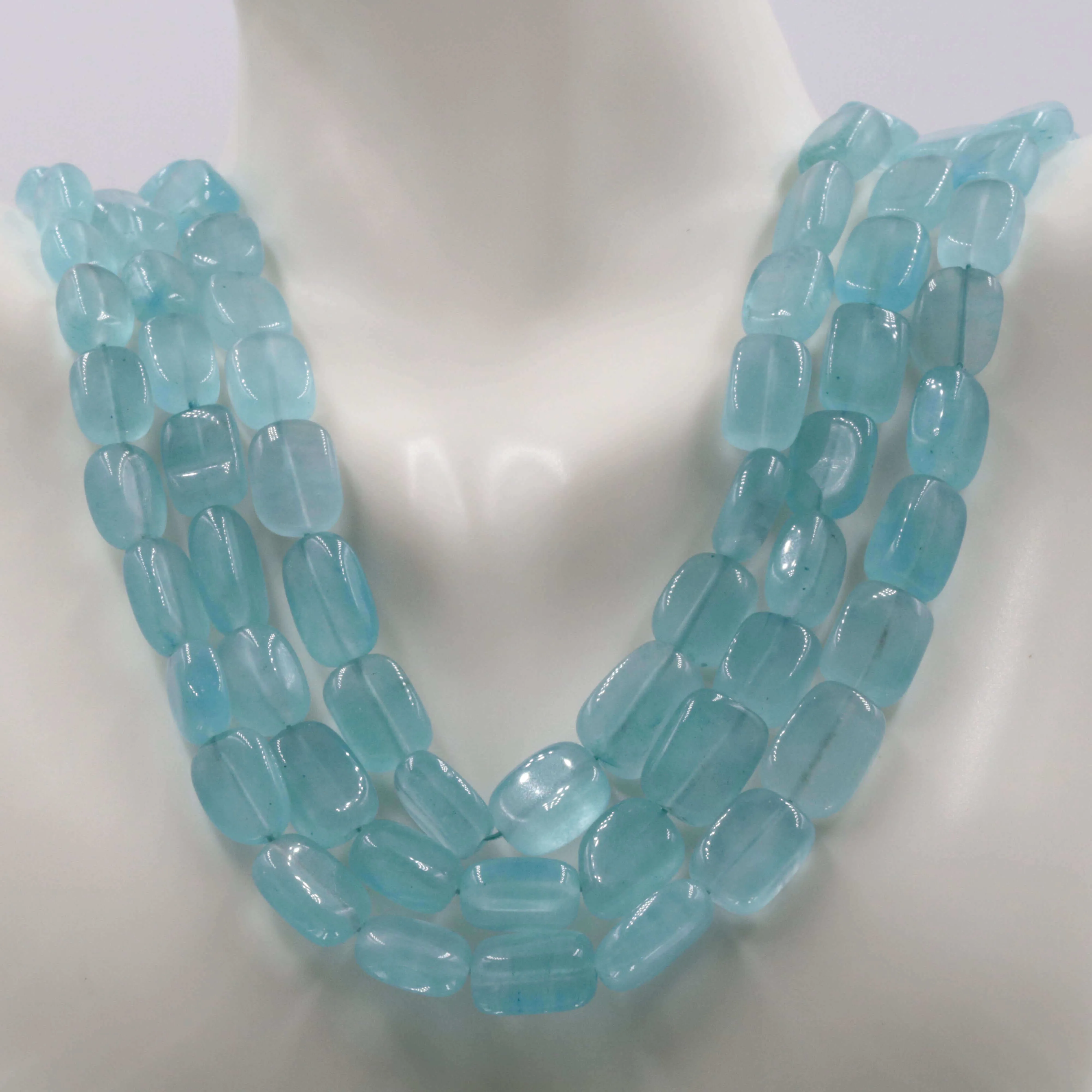 Natural Blue Quartz gemstone Necklace Blue Quartz stone Necklace Quartz Beads SKU:6142683 6142684