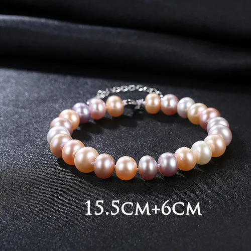 Natural Freshwater Pearl with S925 Silver Buckle Bracelet